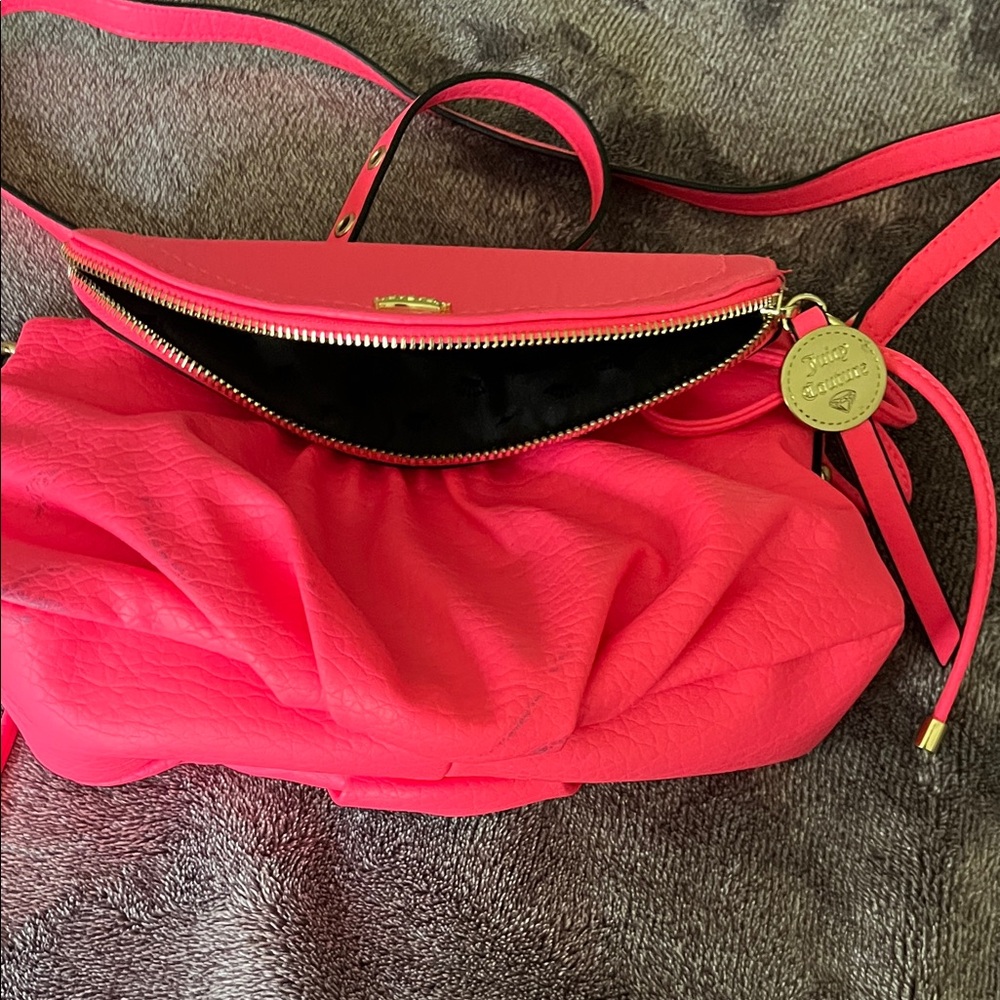 Juicy Couture Hot Pink Crossbody Bag with Gold Hardware